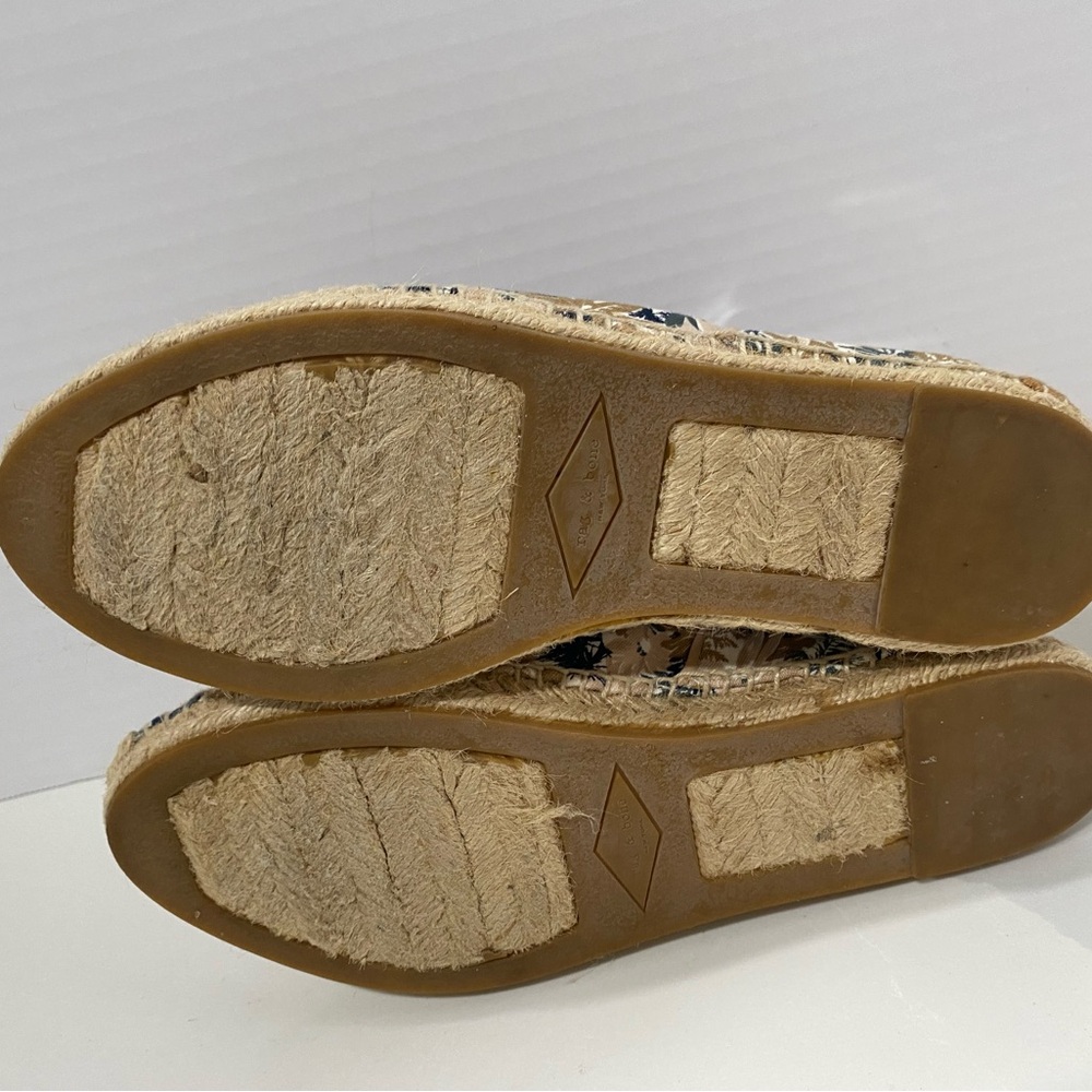 Rag & Bone Georgie Espadrilles Floral Canvas Flats Sz 37 - Picture 7 of 9